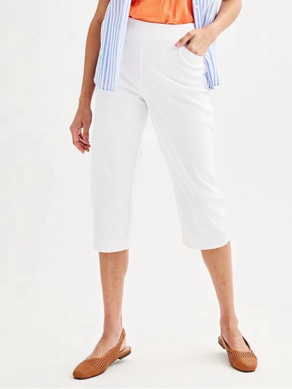 White Cropped Pants